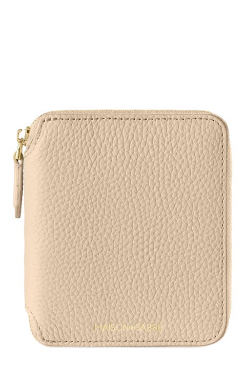 Small Leather Zip Around Wallet