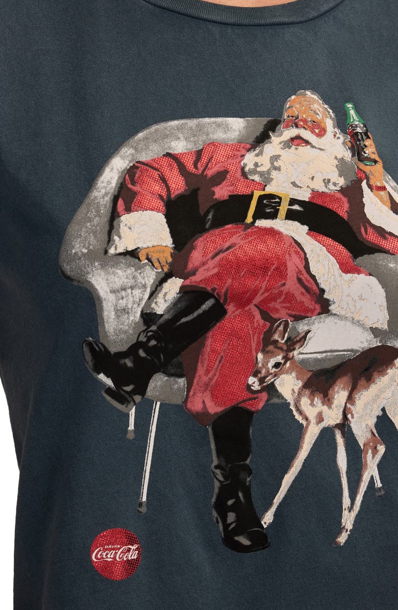 Lucky Brand Coca-Cola<sup>®</sup> Santa Claus Cotton Graphic T-Shirt, Alternate, color, Midnight Navy