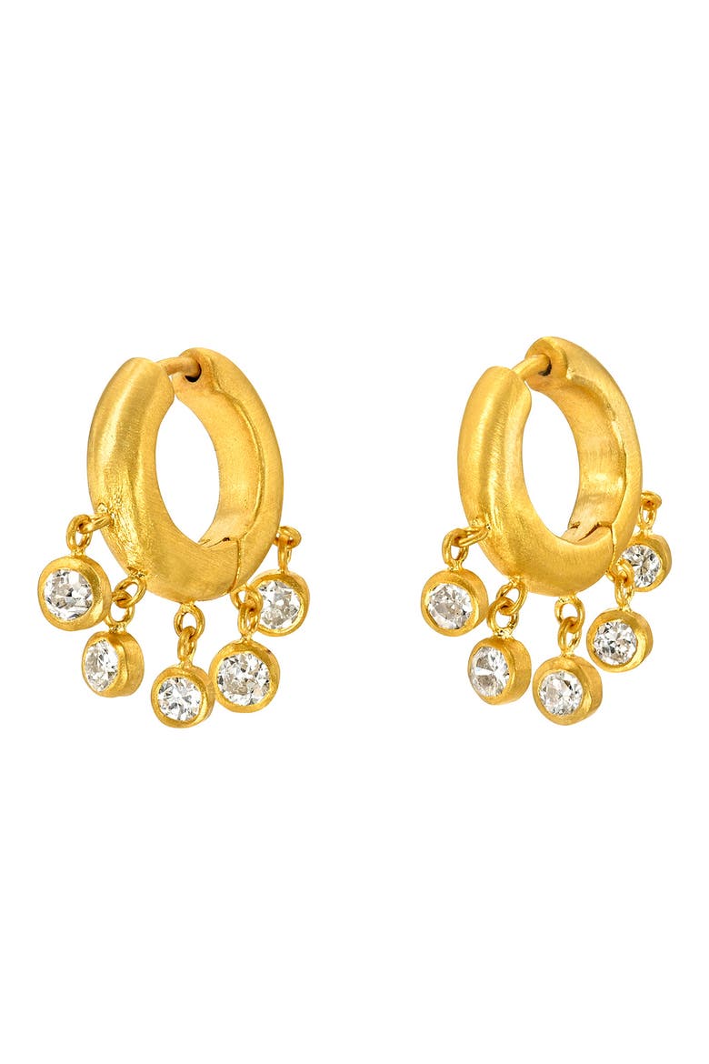 Round Cut Diamond Veil Hoop Earrings, Main, color, YELLOW GOLD