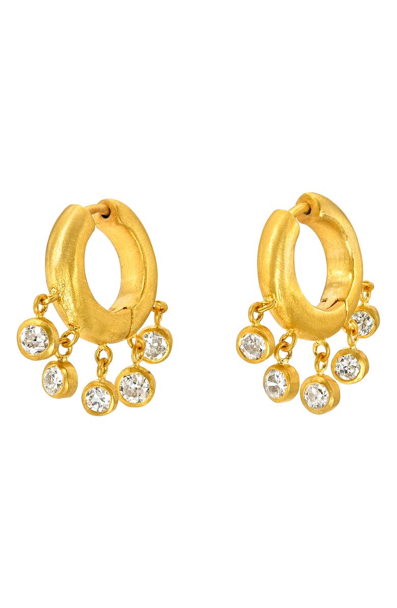 Darius Round Cut Diamond Veil Hoop Earrings, Main, color, Yellow Gold