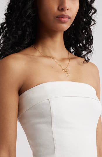 Foldover Strapless Minidress