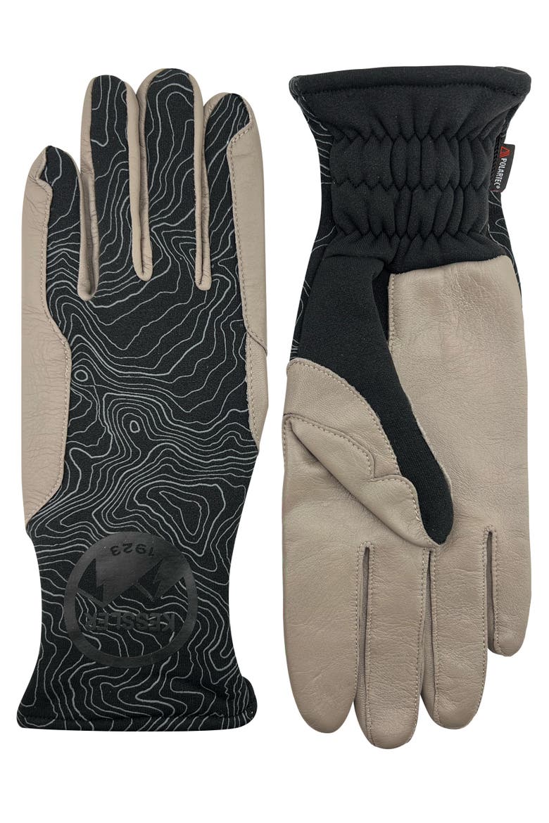 Performance Gloves with Leather Palm, Main, color, black/mink