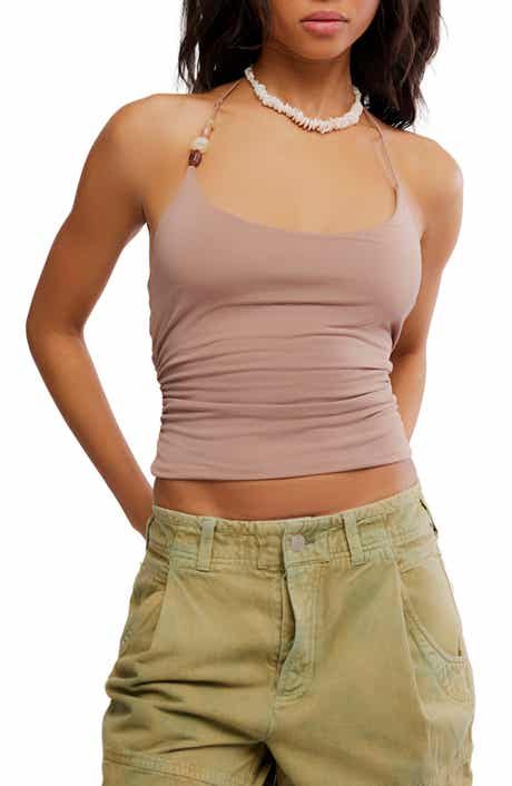 Toni Beaded Ruched Halter Top