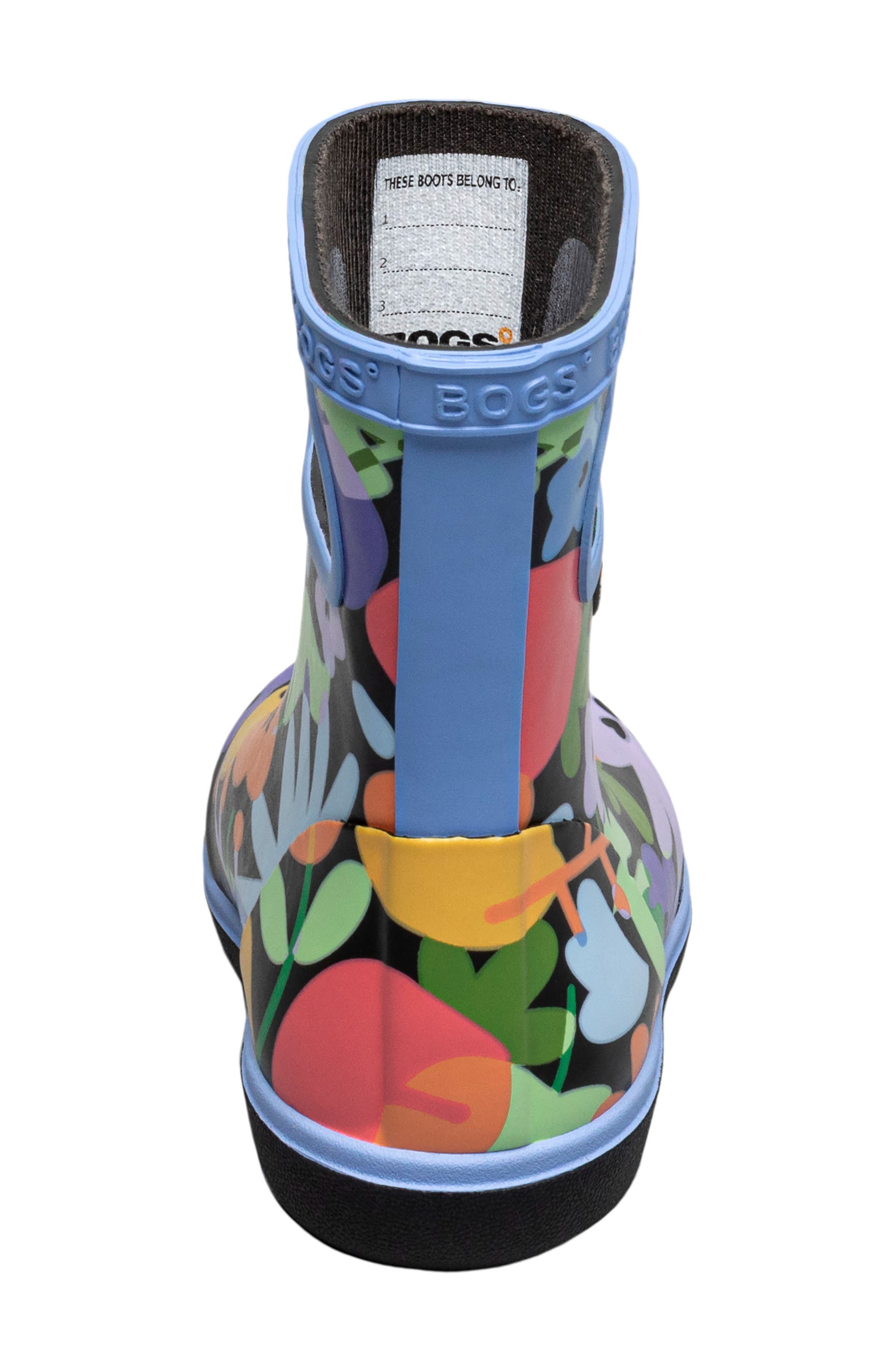 Bogs Kids' Skipper II Waterproof Rain Boot, Alternate, color, Black Multi