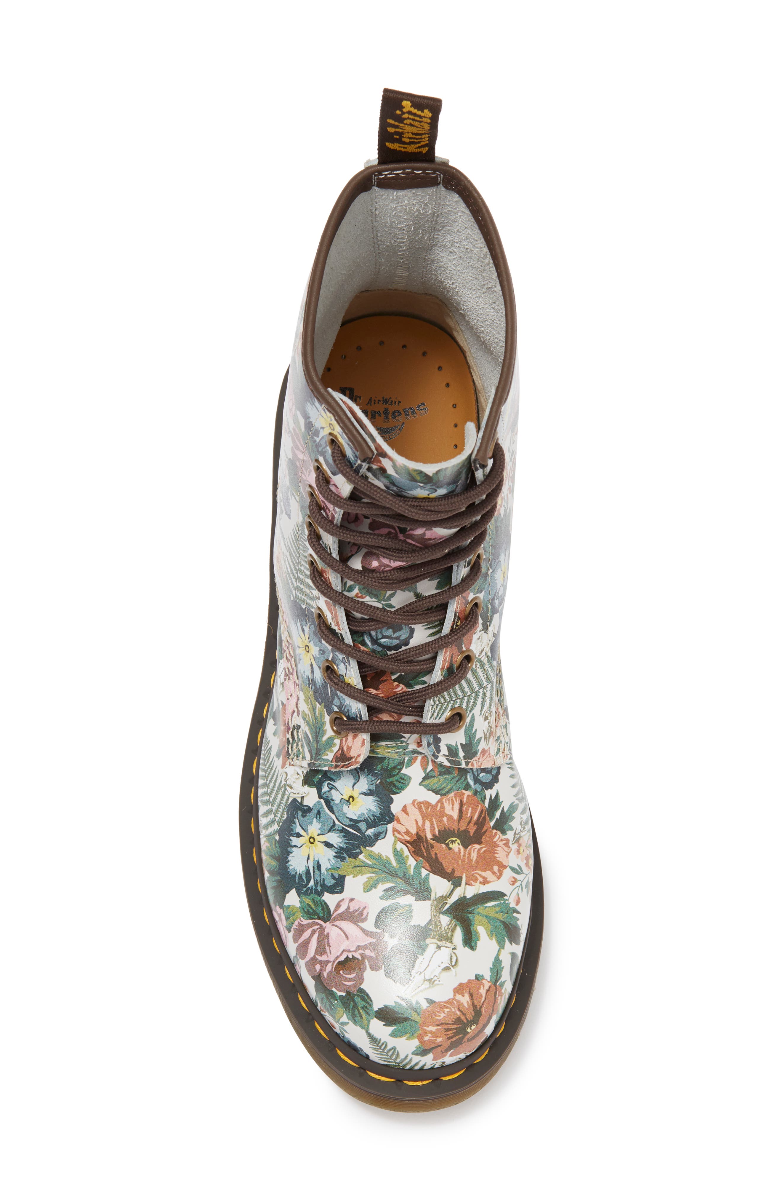 1460 Floral Combat Boot, Alternate, color, ENGLISH GARDEN BACKHAND