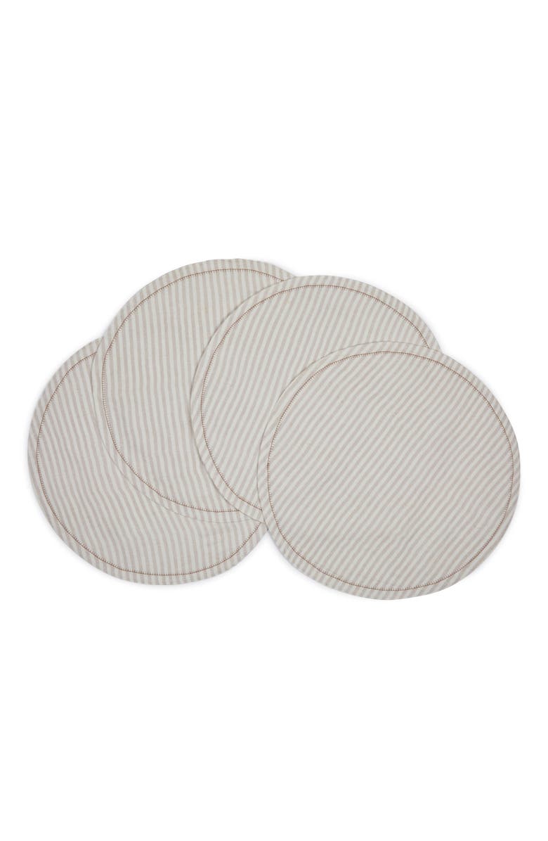 MAJKA Savannah Stripes Round Placements - Set of 4, Main, color, 