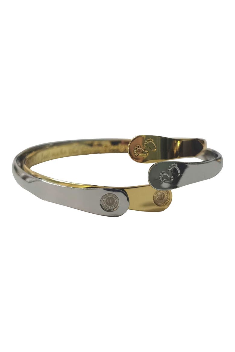 Baby Bracelets Engraved The littlest feet makes the biggest footprint in your heart, Alternate, color, Silver