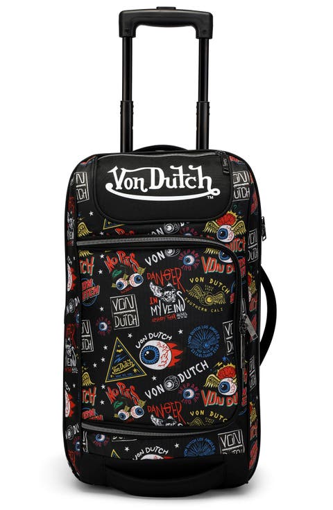 Jax Black Rolling Travel Duffel Bag  with Inline Skate Wheels