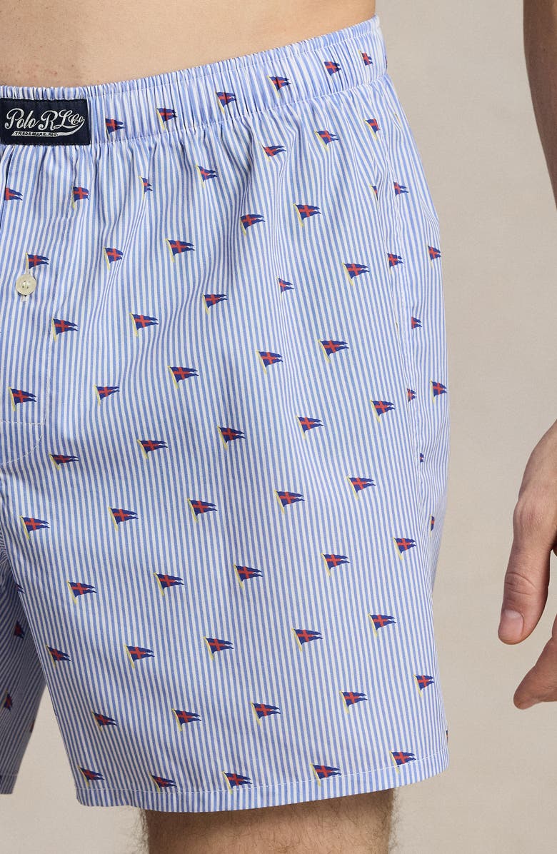 Polo Ralph Lauren Woven Cotton Boxers, Alternate, color, Pennant Flag Stripe