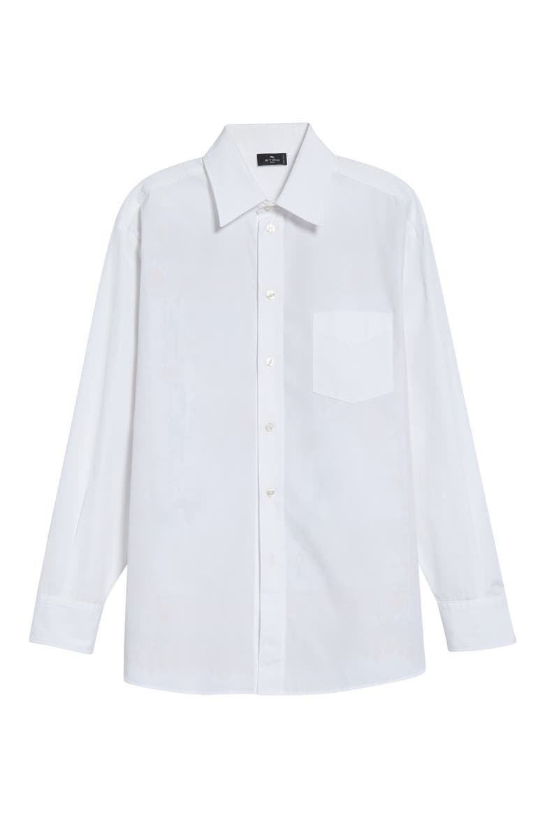 Print Back Relaxed Fit Cotton Button-Up Shirt, Alternate, color, WHITE/ PALE BLUE MULTI PRINT