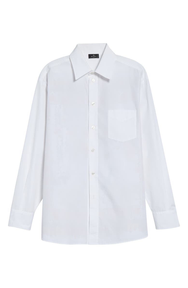 Etro Print Back Relaxed Fit Cotton Button-Up Shirt, Alternate, color, White/ Pale Blue Multi Print