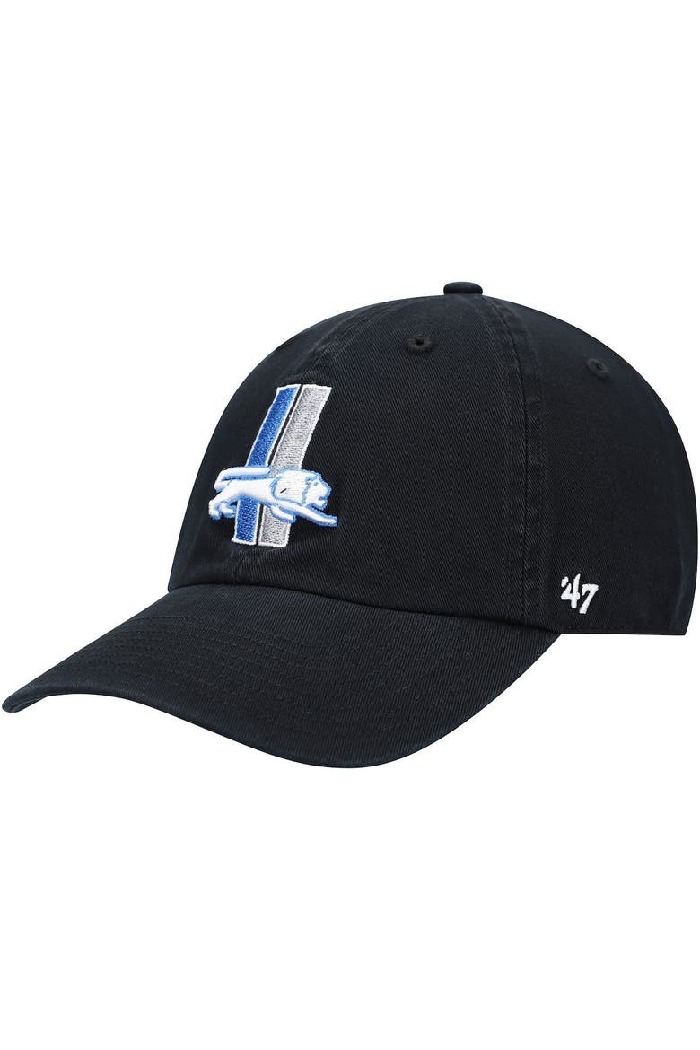 Men's '47 Black Detroit Lions Clean Up Legacy Adjustable Hat, Alternate, color, BLACK