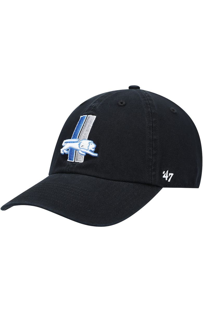 '47 Men's '47 Black Detroit Lions Clean Up Legacy Adjustable Hat, Alternate, color, Black