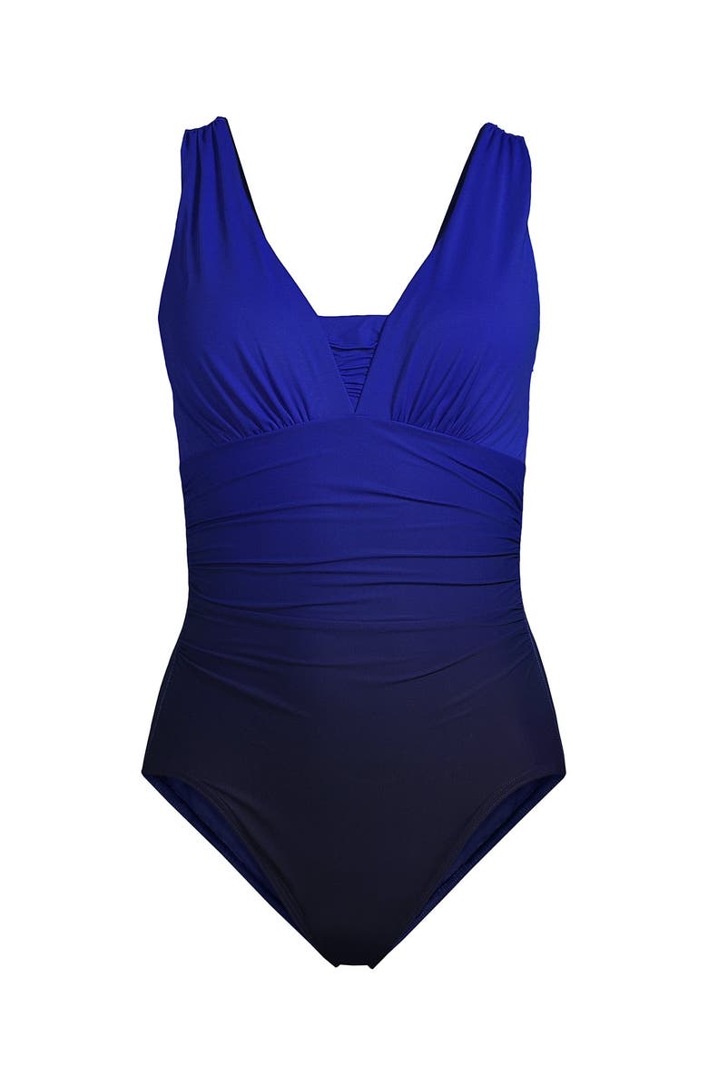 Lands' End D-Cup Slender Grecian Tummy Control Chlorine Resistant One Piece Swimsuit, Alternate, color, 