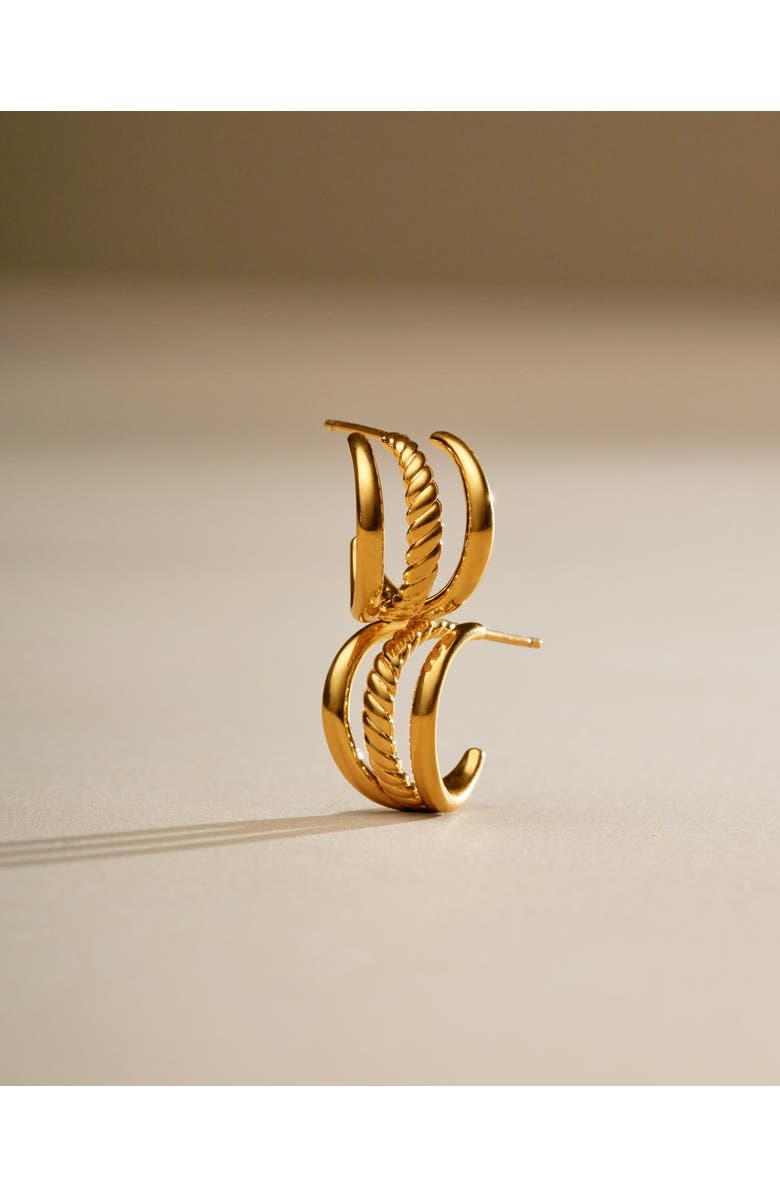 Katie Loxton Laia Waterproof Gold Illusion Hoop Earrings, Alternate, color, Gold