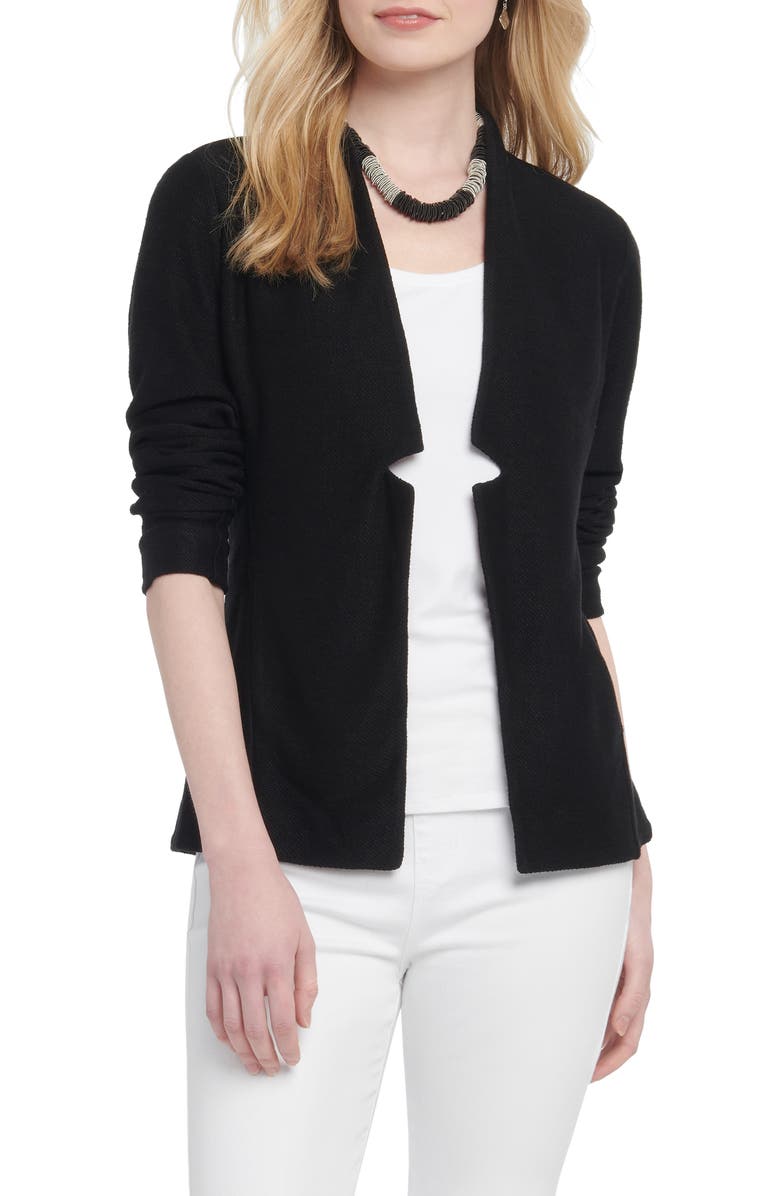 NIC+ZOE Essence Notched Linen Blend Knit Blazer, Main, color,
