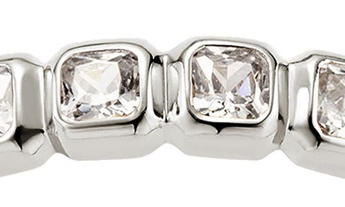 Made By Mary Cubic Zirconia Eternity Birthstone Ring In Silver