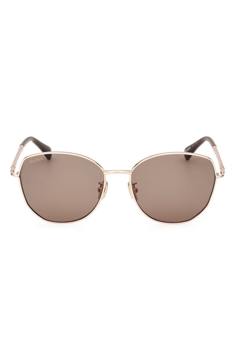 Max Mara 58mm Round Sunglasses, Main, color, Gold / Brown