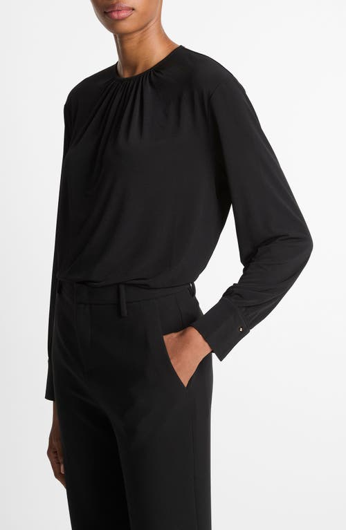 Vince Soft Gathered Top In Black