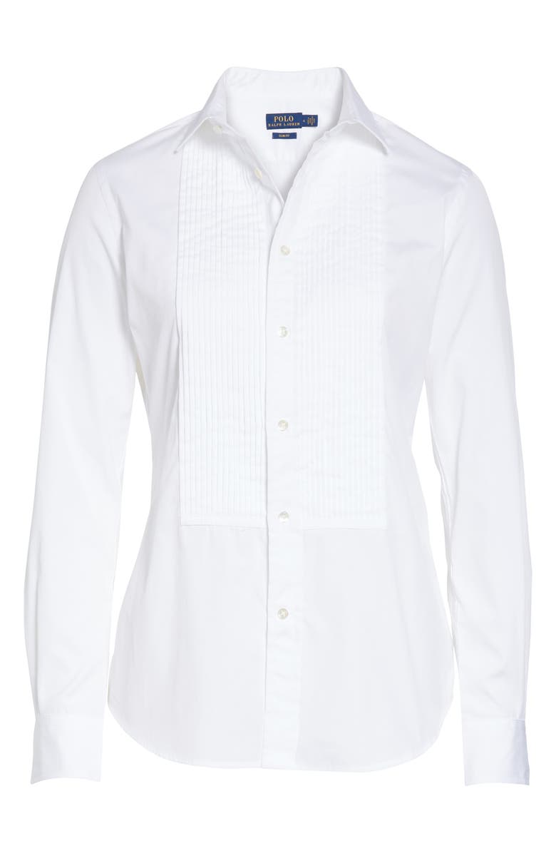 Polo Ralph Lauren Kendal Tuxedo Cotton Shirt, Alternate, color,