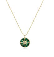 The Lovery Fine Jewelry Malachite CZ Compass Necklace