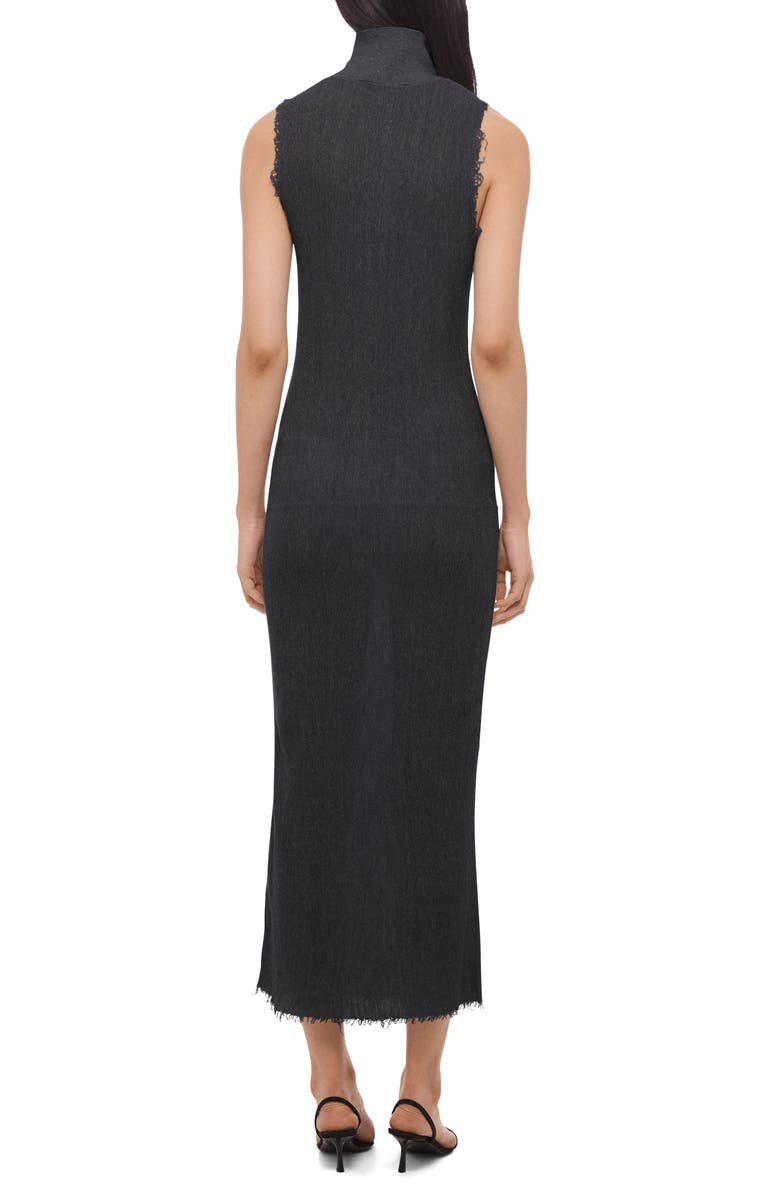 Helmut Lang Mock Neck Sleeveless Maxi Sweater Dress, Alternate, color, Black