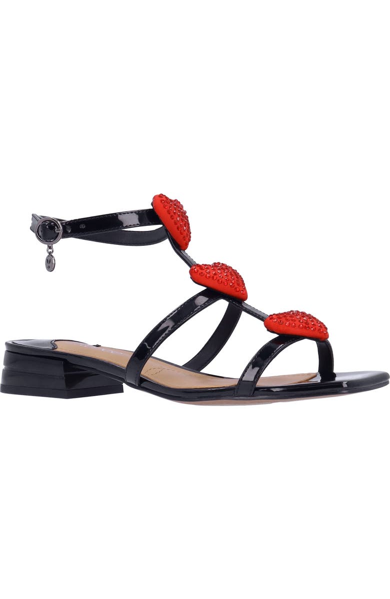 J. Reneé Heartly Strappy Sandal, Main, color, Black