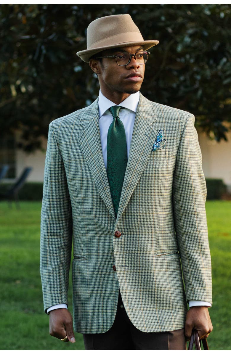 Elizabetta Goldoni - Extra Long  Silk Jacquard Tie for Men, Alternate, color, Green