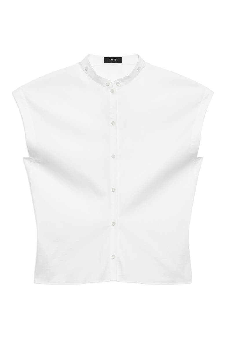 Good Sleeveless Button-Up Shirt, Alternate, color, WHITE
