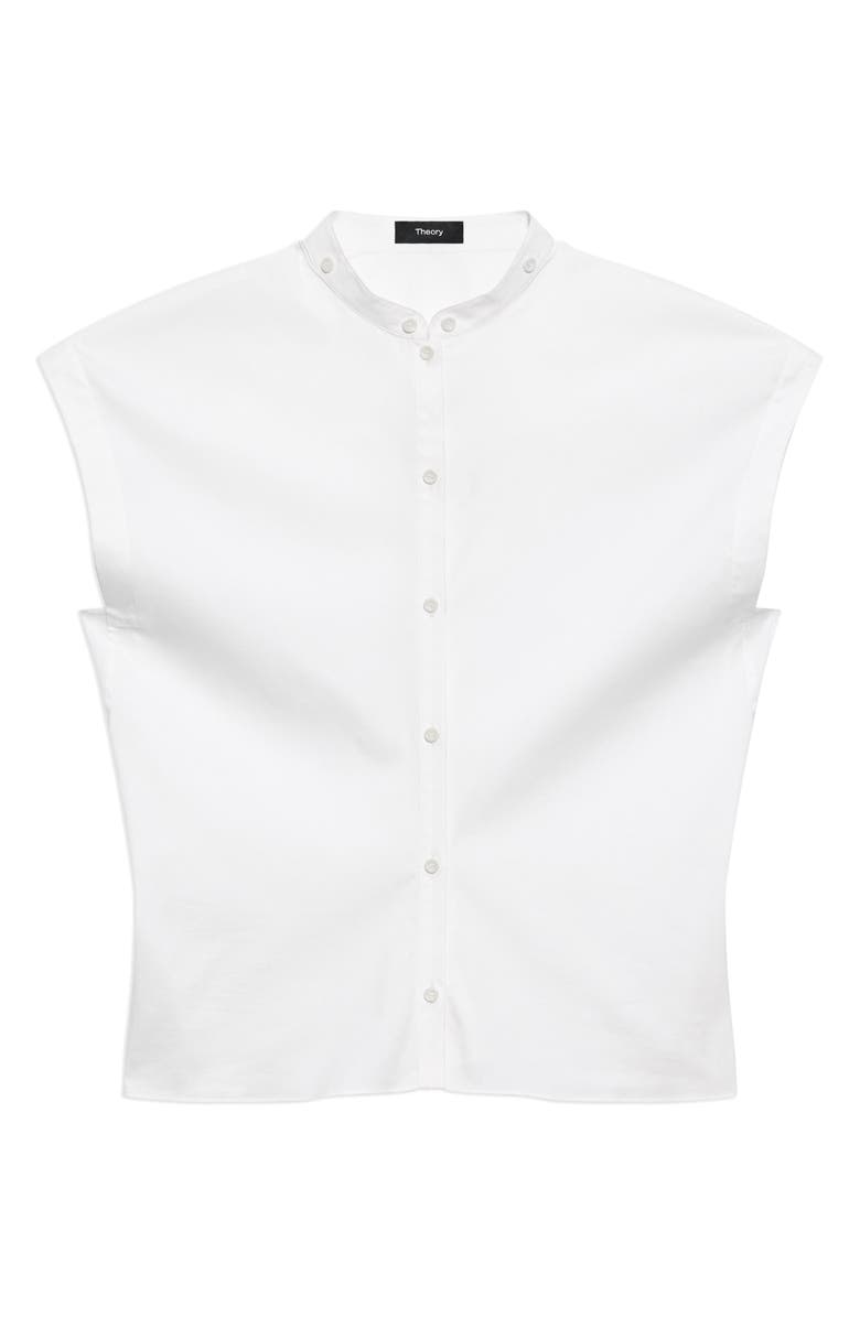 Theory Good Sleeveless Button-Up Shirt, Alternate, color, White