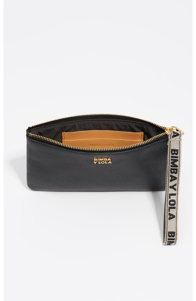 Bimba y Lola Large Leather Coin Purse, Alternate, color, Black