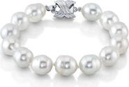 The Pearl Source 9-10mm White South Sea Baroque Pearl Bracelet