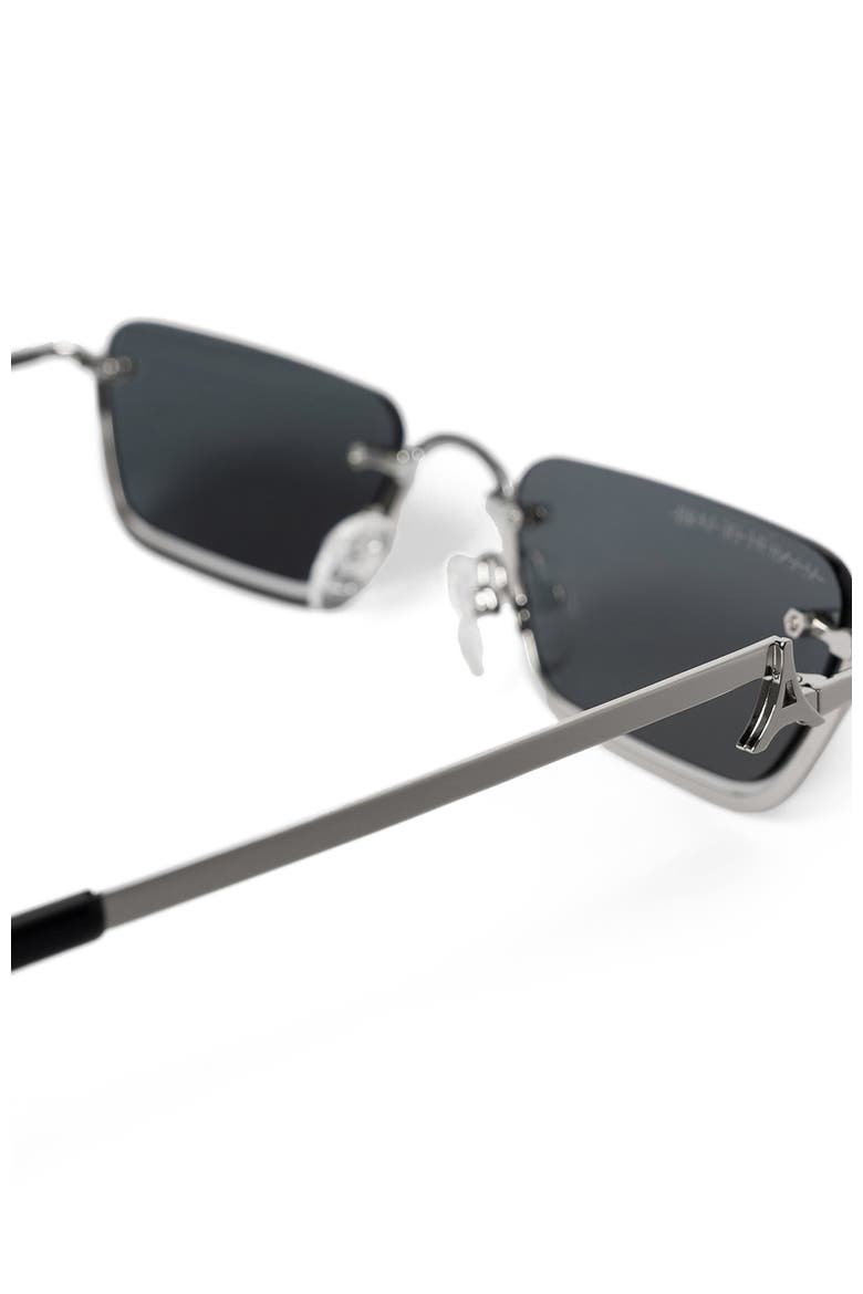 Kai Rectangular Frameless Sunglasses, Alternate, color, Silver