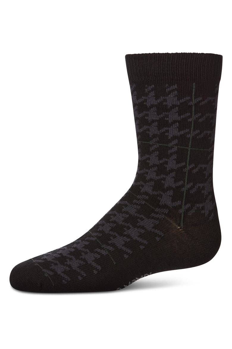 Hounds Plaid Dress Socks, Main, color, Black