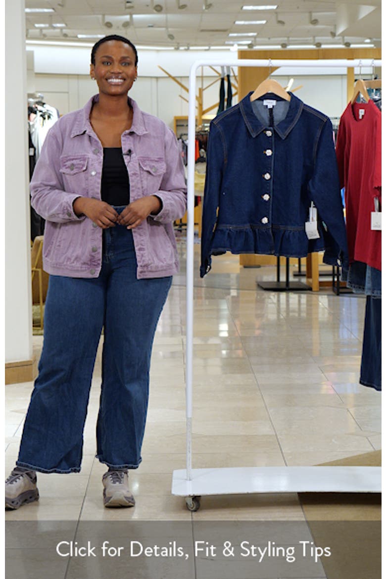 Floral Button Peplum Denim Jacket video