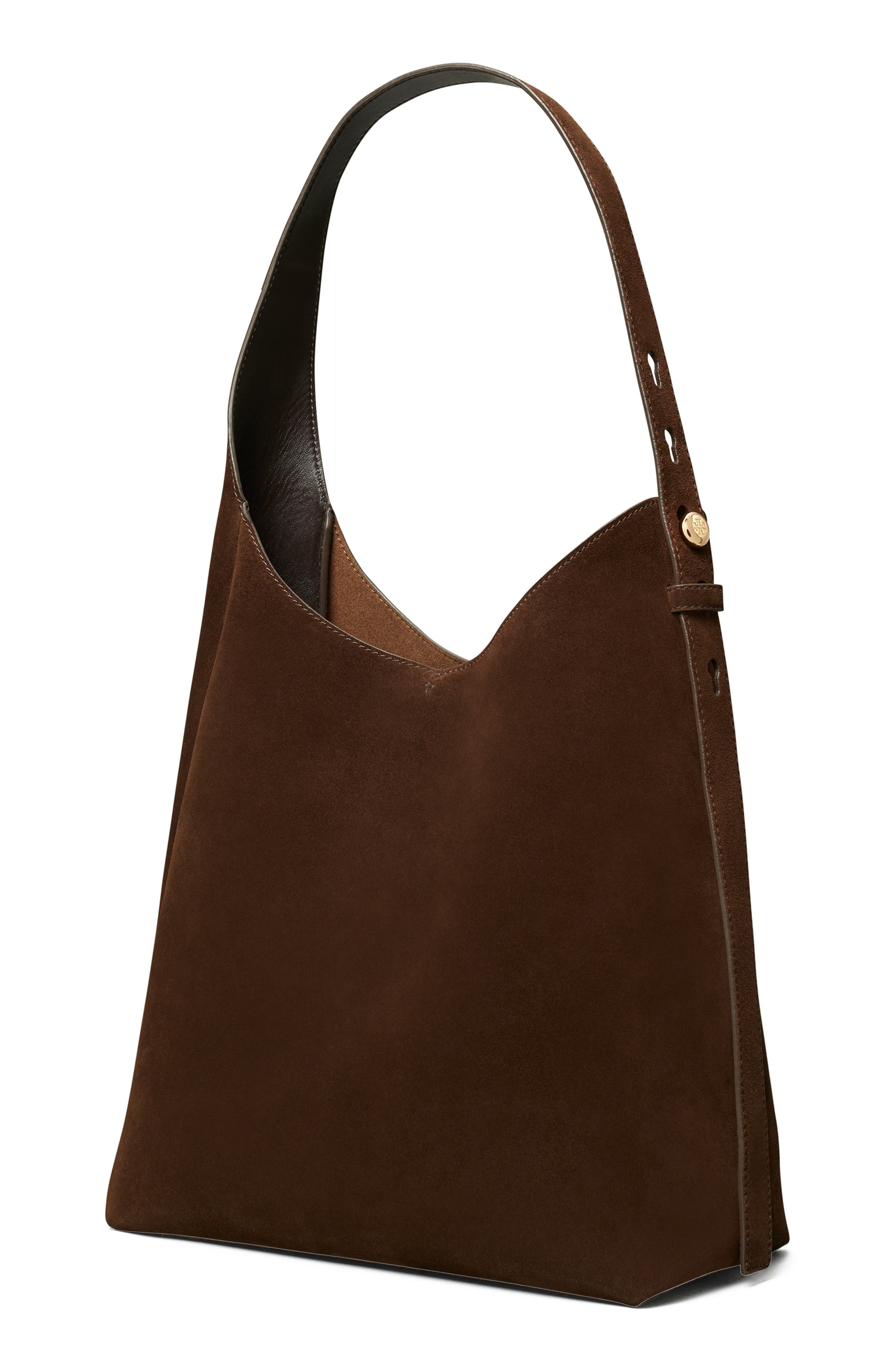 Suede Hobo Bag, Alternate, color, DARK COCOA
