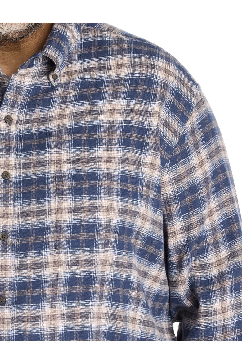 Big & Tall Small Plaid Flannel Sport Shirt, Alternate, color, NAVY MULTI