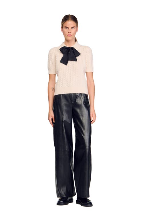 Sandro Polo-neck Knit Sweater In Neutral