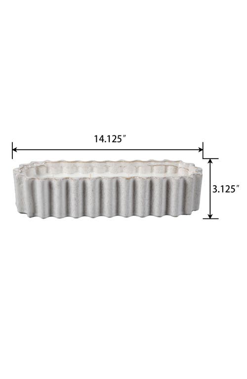 Flora Bunda Ribbed Ceramic Candle In Gray
