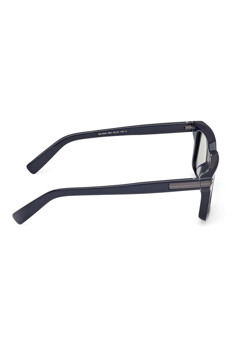 53mm Rectangular Sunglasses, Alternate, color, SHINY BLUE / MATTE GUNMETAL