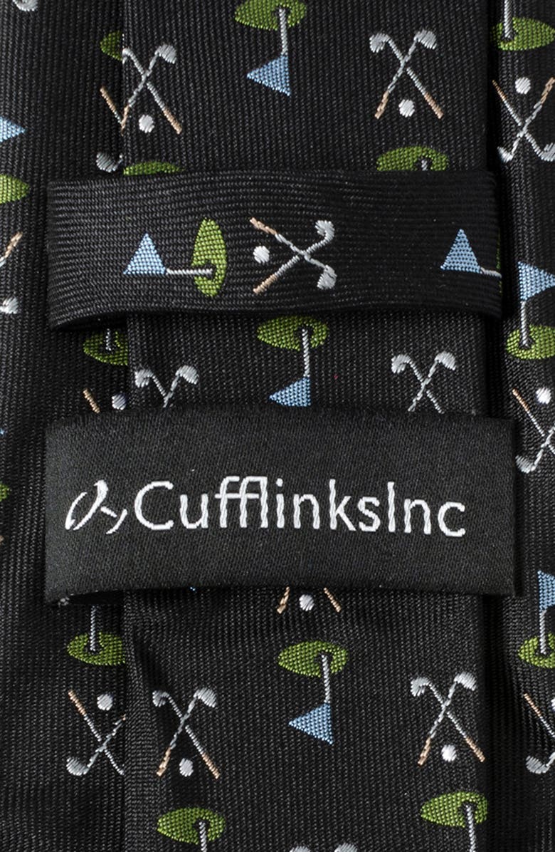 Cufflinks, Inc. Golf Course Silk Tie, Alternate, color, Black