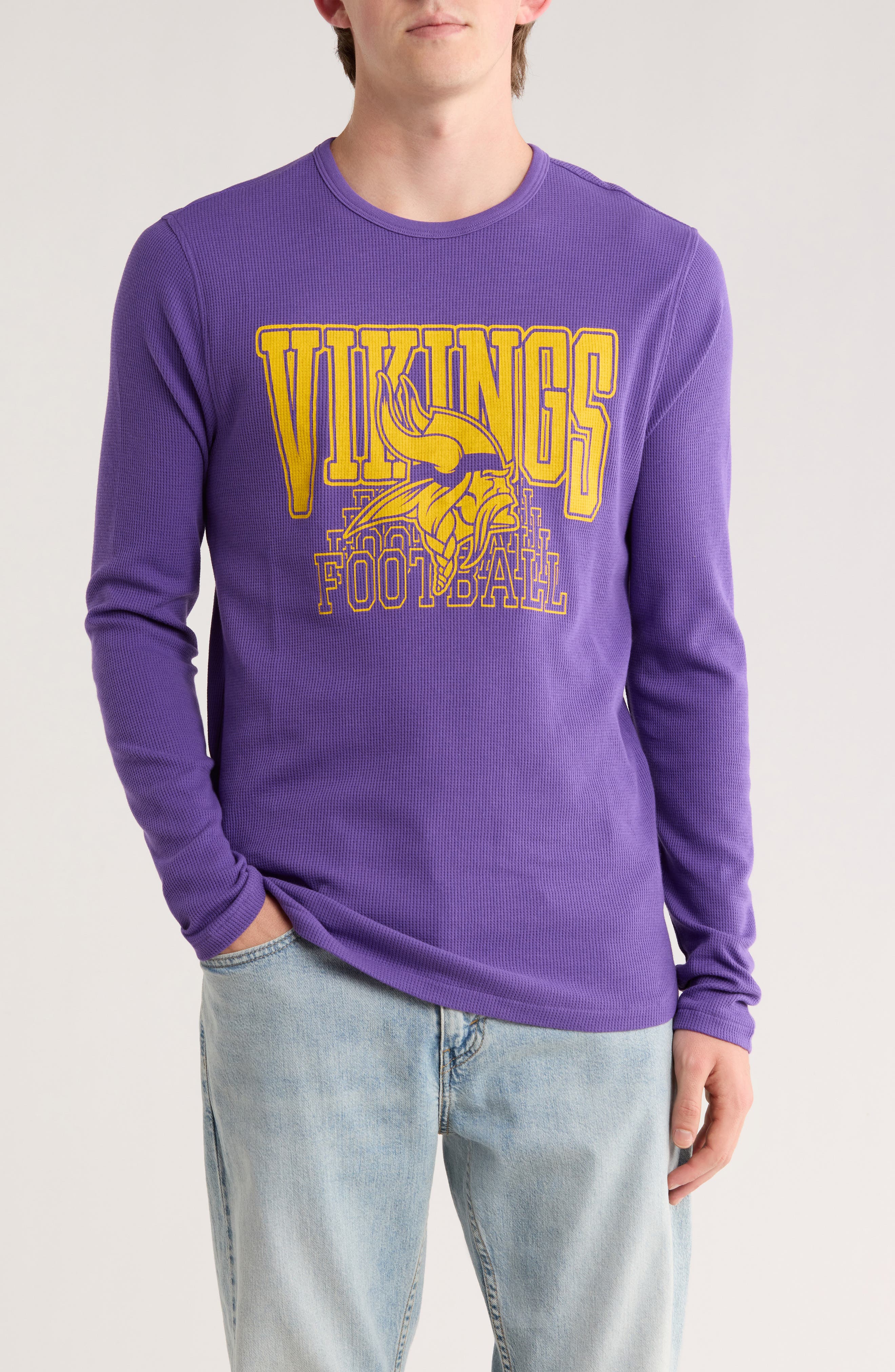 Junk Food Vikings Long Sleeve Thermal Graphic T-Shirt