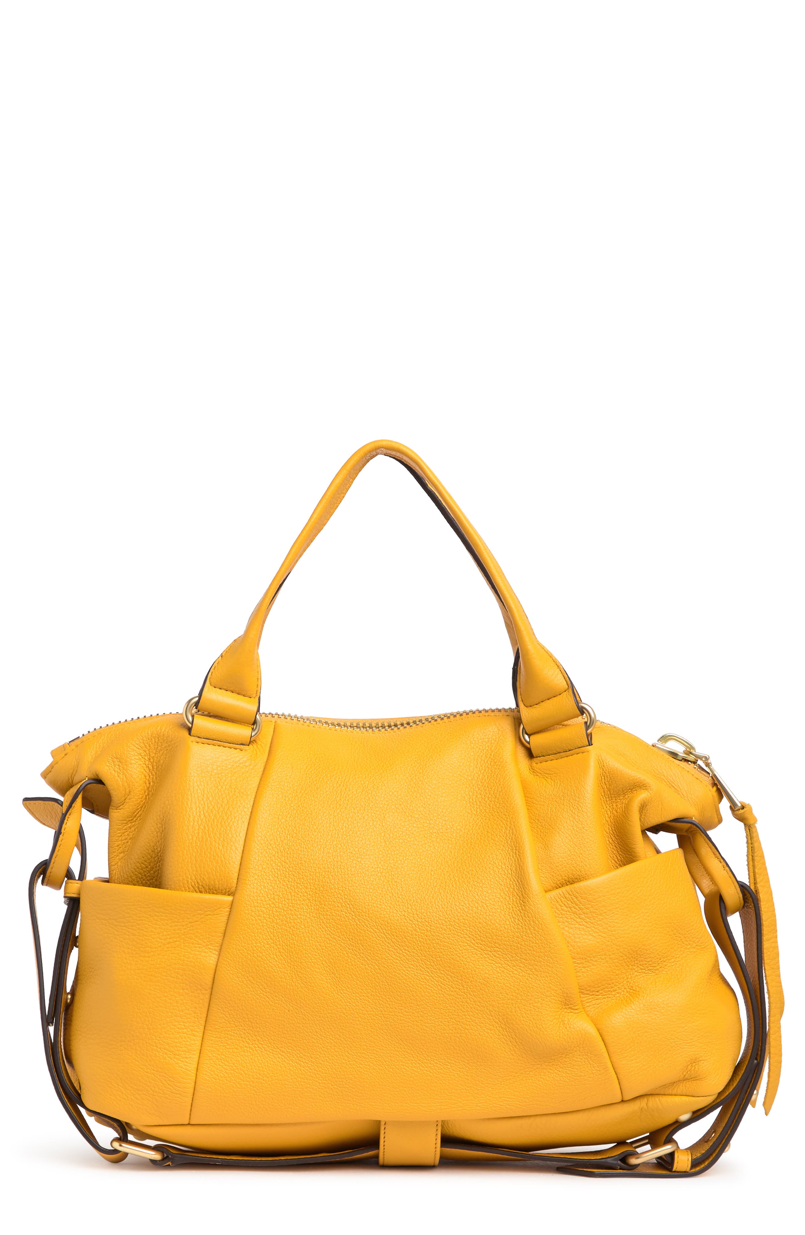 KESTENBERG Tamitha Convertible Leather Satchel, Alternate, color, GOLDEN ROOT