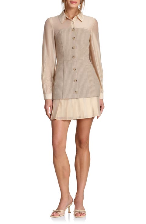 Twofer Long Sleeve Minidress