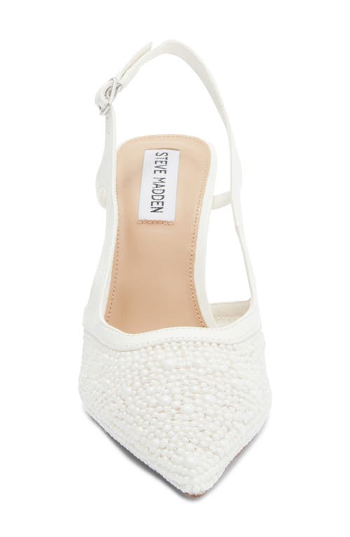 Steve Madden Scotlynn Faux Pearl Pointed Toe Pump In White