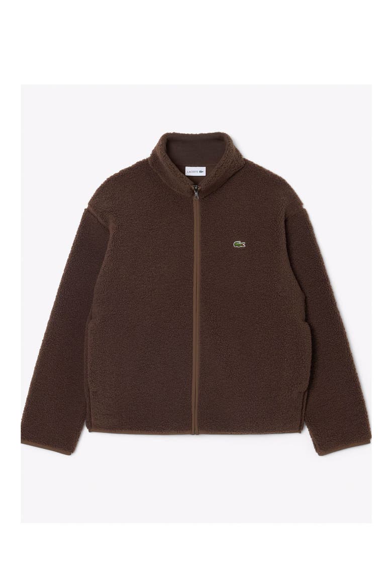 High Neck High Pile Fleece Jacket, Main, color, MOCHA