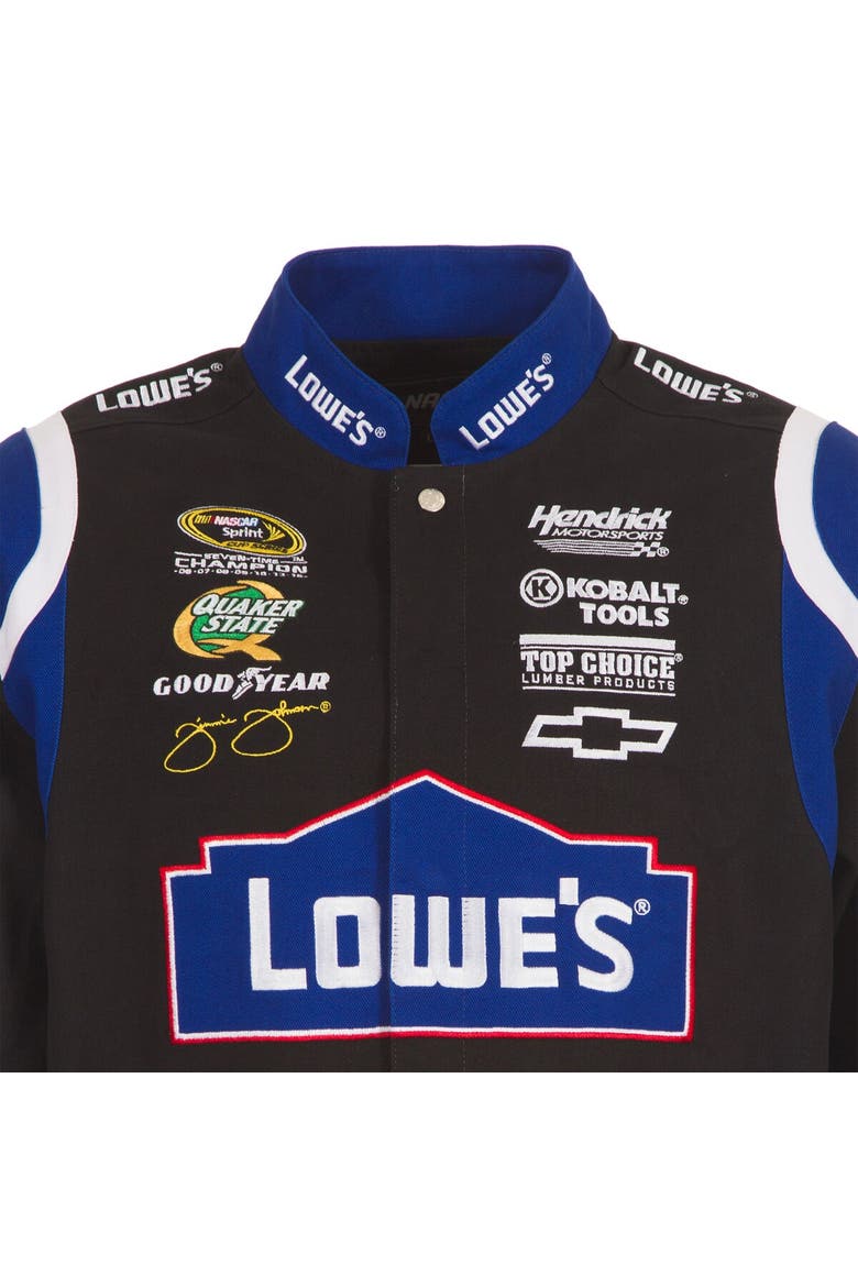 Men's JH Design  Black Jimmie Johnson Lowe's Twill Driver Uniform Full-Snap Jacket, Alternate, color, Black