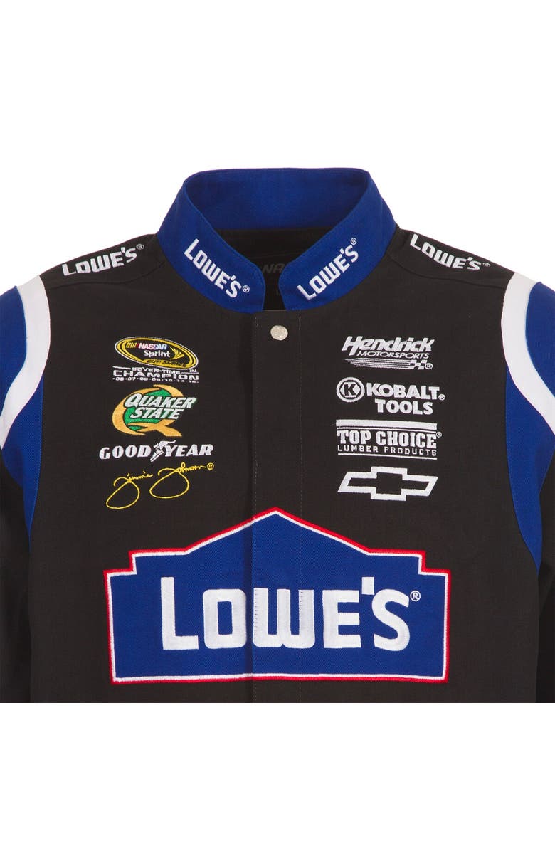 JH DESIGN Men's JH Design Black Jimmie Johnson Lowe's Twill Driver Uniform Full-Snap Jacket, Alternate, color, Black