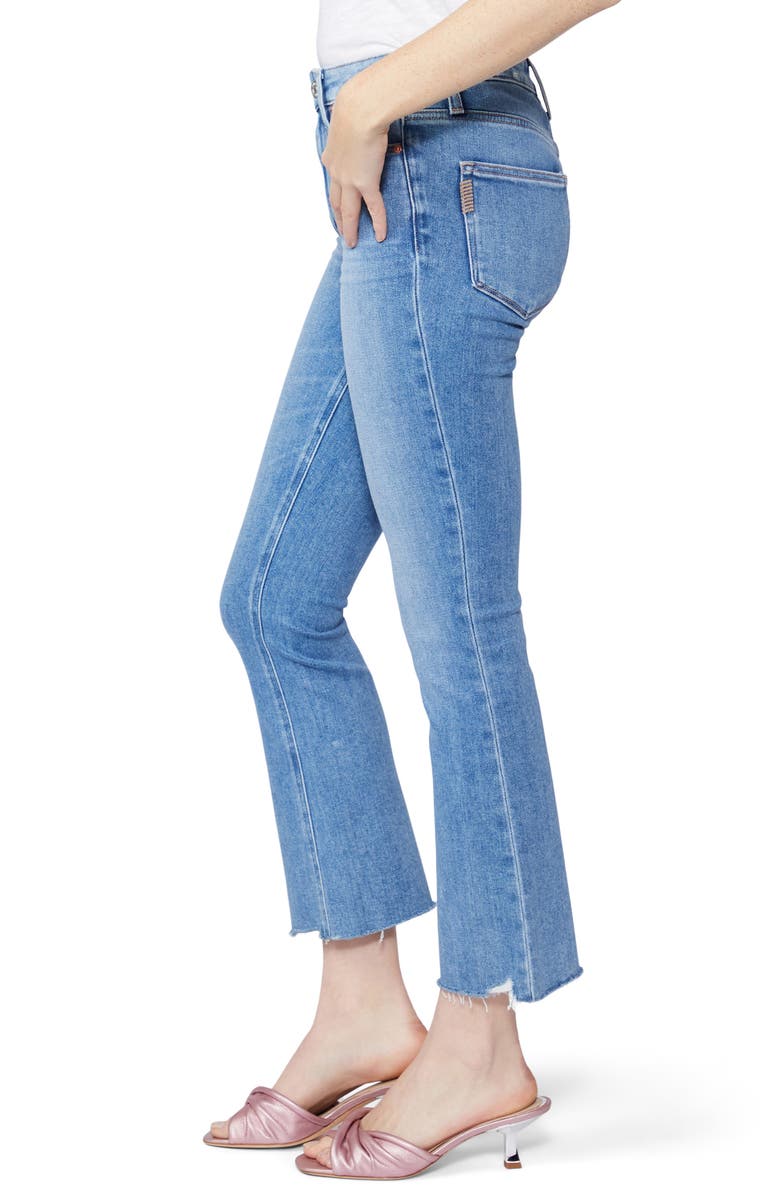PAIGE Colette Raw Hem High Waist Crop Flare Jeans, Alternate, color, Mel Distressed Live Hem