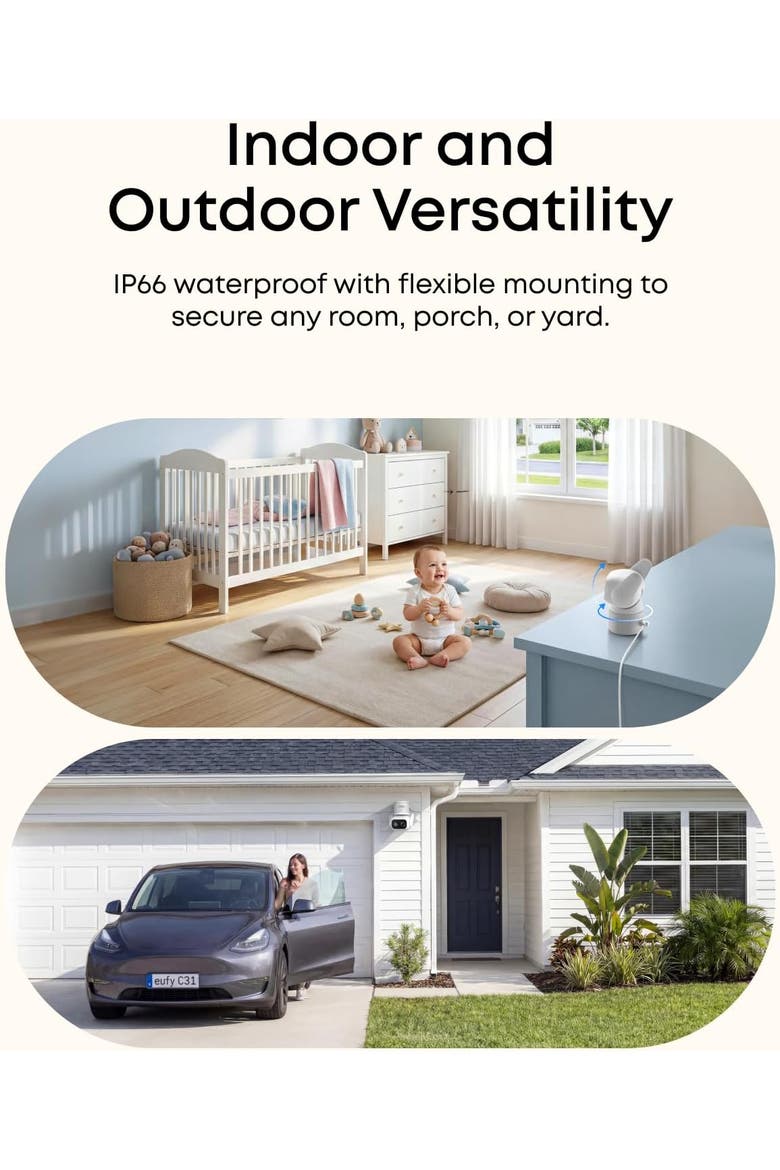 Security Outdoor 2-Pack Camera C31, Alternate, color, White